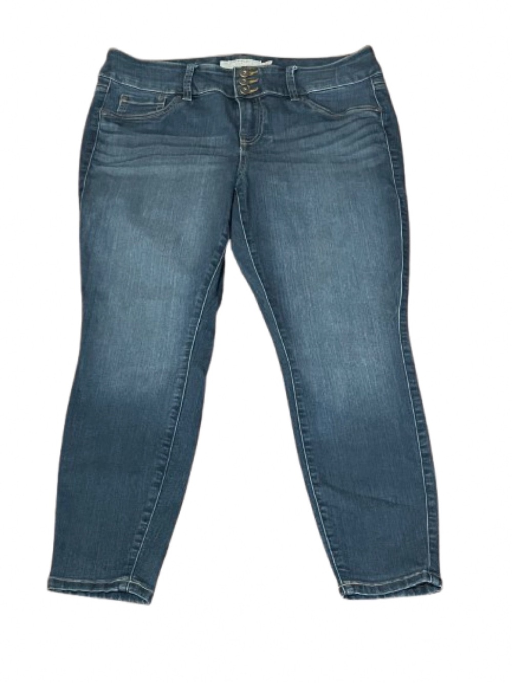 torrid Size 16S Triple-Button Waist Dark Blue Ankle Crop Casual Denim Jeans